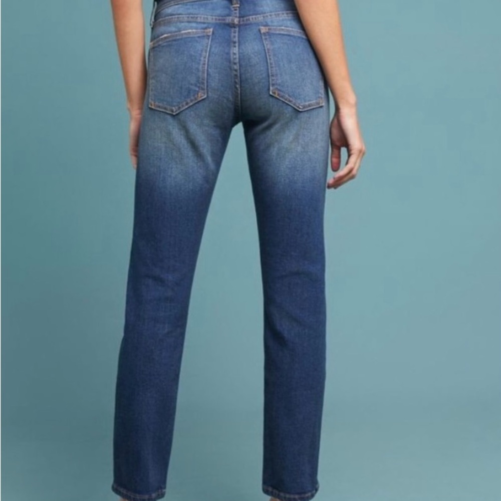 Pilcro and the Letterpress Relaxed Straight Blue Jeans with Orange Trim - Picture 6 of 13